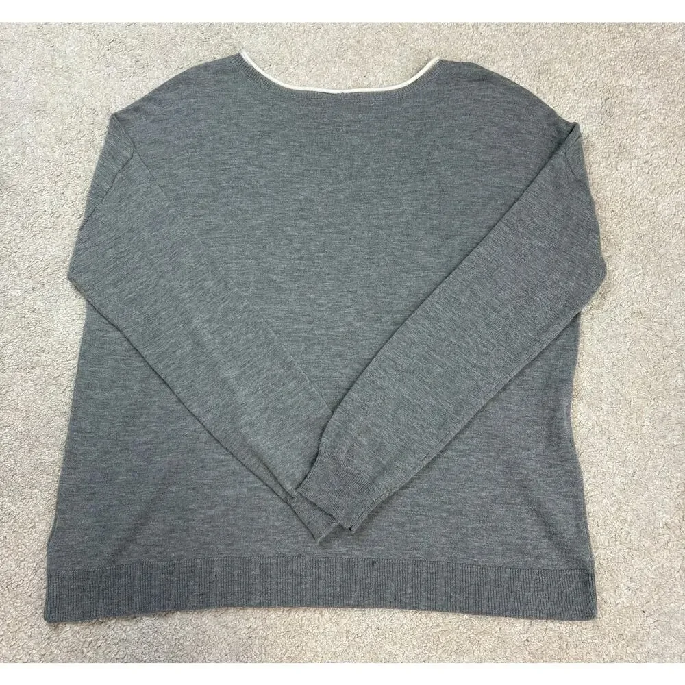 Joie Eloisa Paris B Bon Voyage Embroidered Wool Blend Sweater Size L